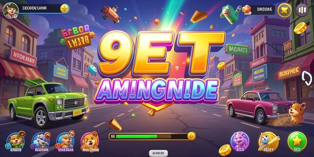 Tangkapan layar menampilkan aksi seru dalam permainan arcade 9ET.
