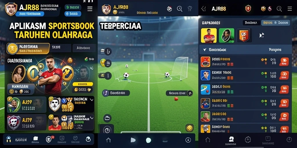 Tampilan gameplay menarik dan mudah dinavigasi dalam aplikasi Sportsbook.