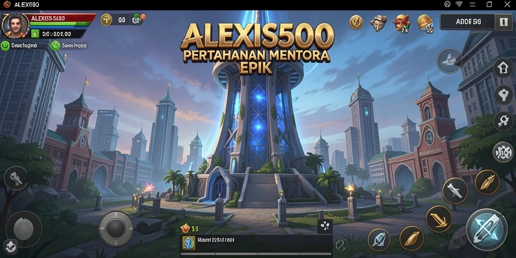 Tampilan menara dalam aksi pertahanan melawan gelombang musuh.
