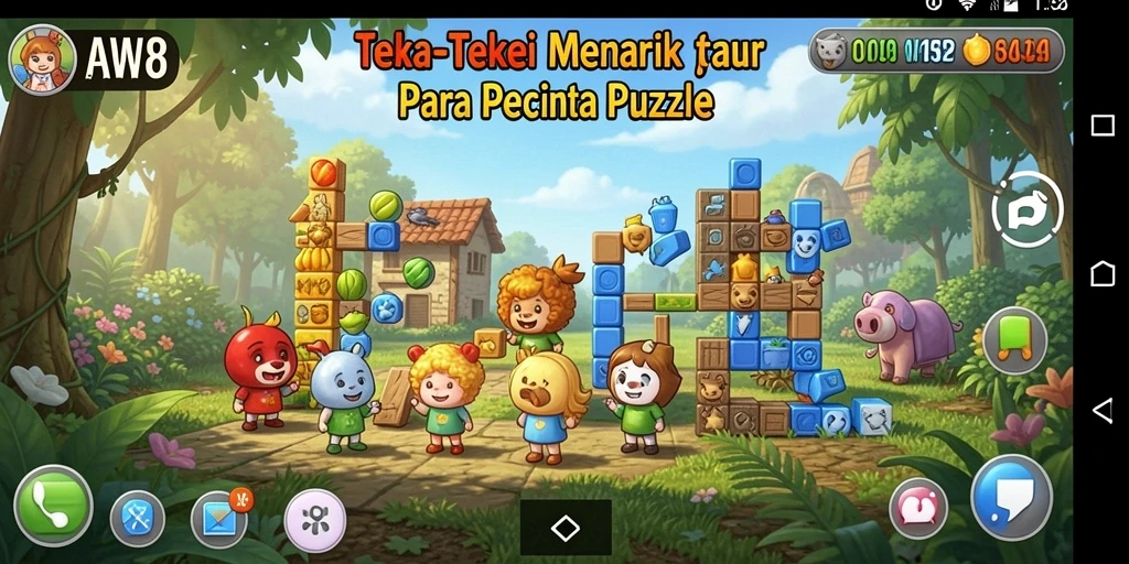Screenshot utama AW8 menampilkan gameplay Puzzle yang seru dan menarik.