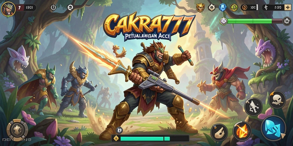 Tampilan gameplay menakjubkan dari CAKRA777 dengan aksi penuh petualangan.