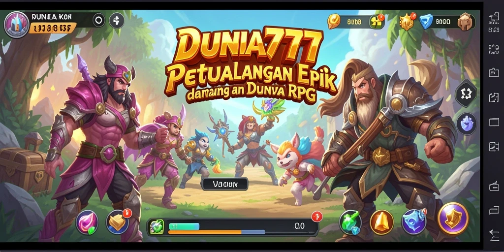 Tampilan menakjubkan dari gameplay RPG DUNIA777 yang penuh aksi.