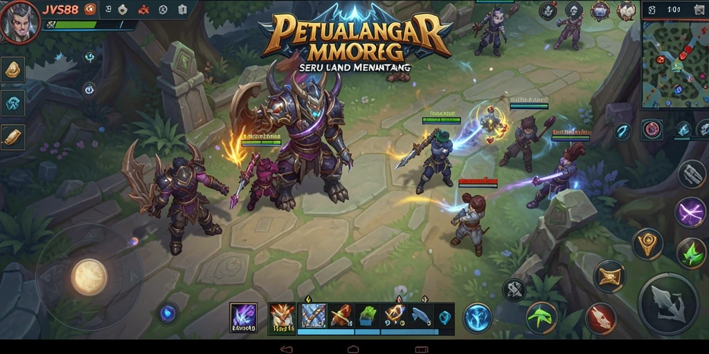 Tampilan gameplay JVS88 yang menakjubkan di dunia MMORPG.