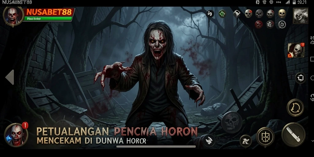 Tampilan gameplay NUSABET88 yang menegangkan dan seram.