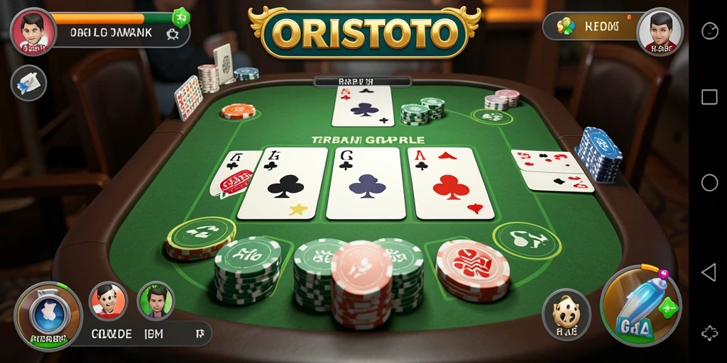 Tampilan gameplay menarik dari ORISTOTO yang penuh aksi Gaple.