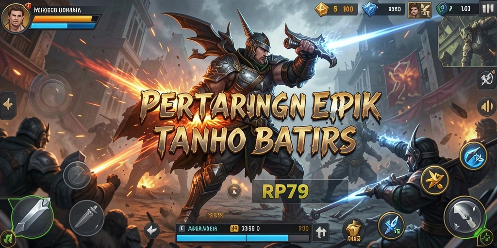 Tampilan gameplay RP79 yang intens dan seru saat bertarung.