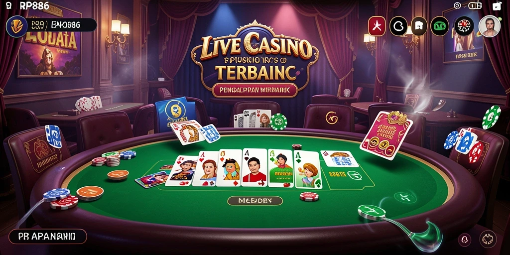 Screenshot RP886 menampilkan gameplay Live Casino yang seru dan interaktif.