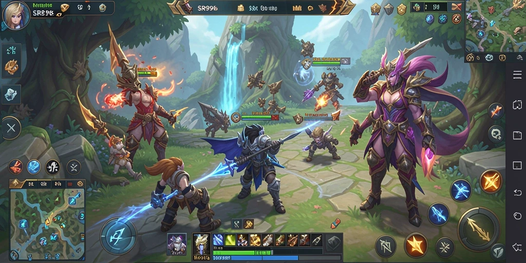Tampilan gameplay SR996 menampilkan pertempuran seru di dunia MMORPG.